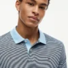 Regular Fit Striped Interlock Polo