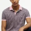 Regular Fit Striped Interlock Polo