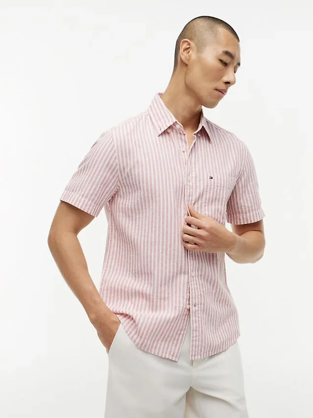 Regular Fit Striped Linen-Blend Shirt Regular Fit Striped Linen-Blend Shirt