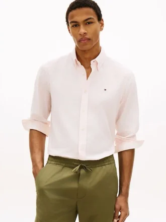 Regular Fit Striped Linen-Blend Shirt