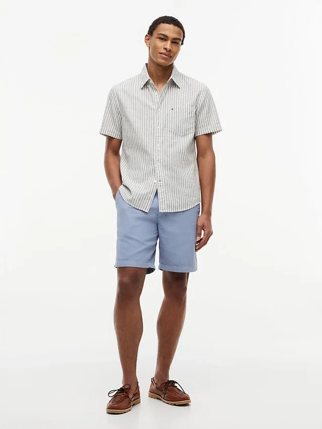 Regular Fit Striped Linen-Blend Shirt Regular Fit Striped Linen-Blend Shirt