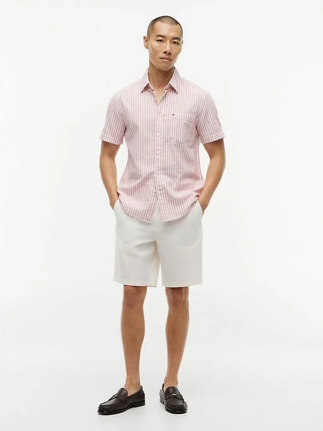 Regular Fit Striped Linen-Blend Shirt Regular Fit Striped Linen-Blend Shirt