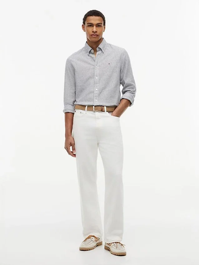 Regular Fit Striped Linen-Blend Shirt Regular Fit Striped Linen-Blend Shirt
