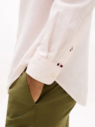 Regular Fit Striped Linen-Blend Shirt