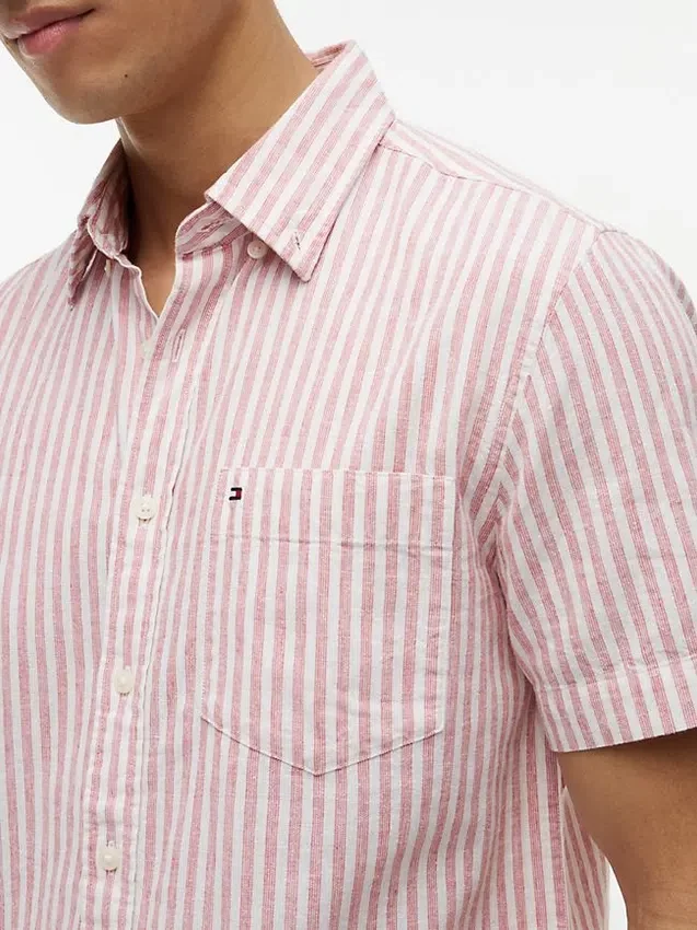 Regular Fit Striped Linen-Blend Shirt Regular Fit Striped Linen-Blend Shirt