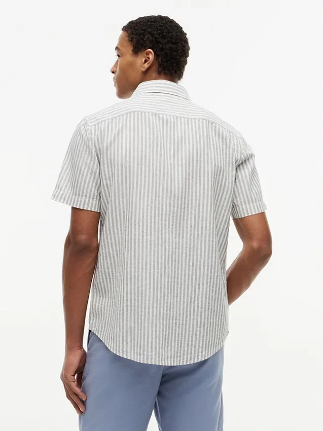 Regular Fit Striped Linen-Blend Shirt Regular Fit Striped Linen-Blend Shirt