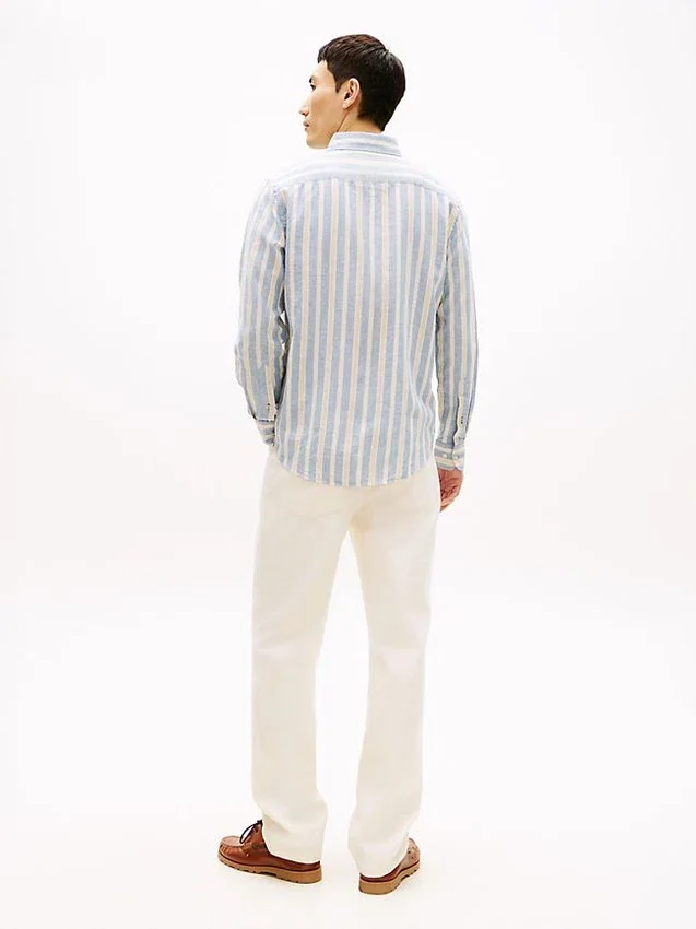 Regular Fit Striped Linen-Blend Shirt Regular Fit Striped Linen-Blend Shirt