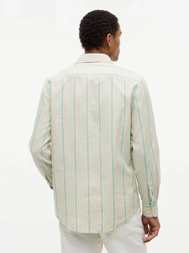 Regular Fit Striped Linen-Blend Shirt Regular Fit Striped Linen-Blend Shirt