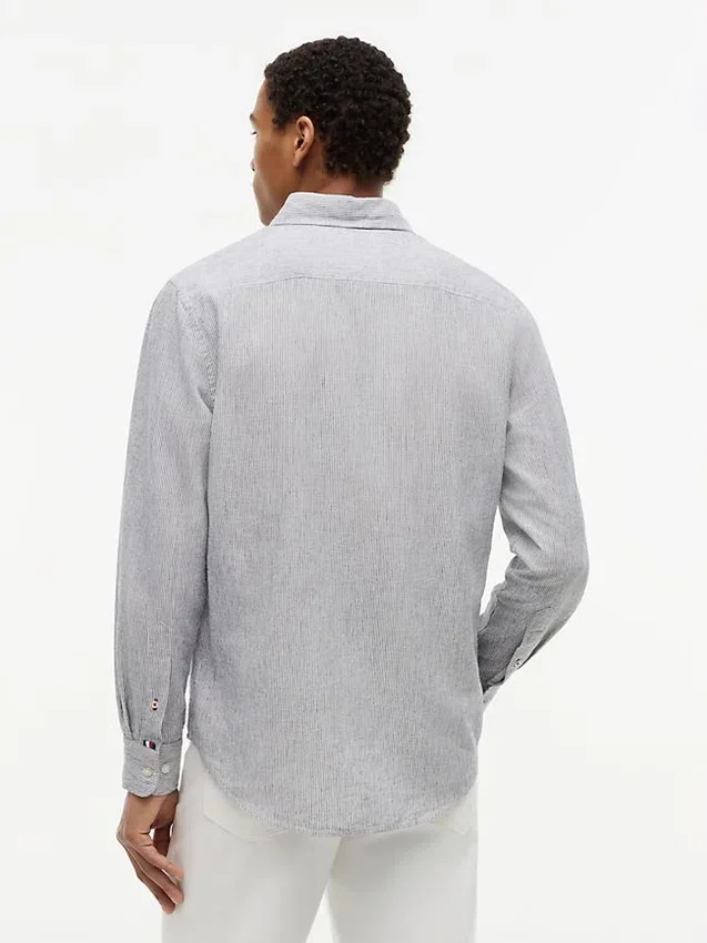 Regular Fit Striped Linen-Blend Shirt Regular Fit Striped Linen-Blend Shirt