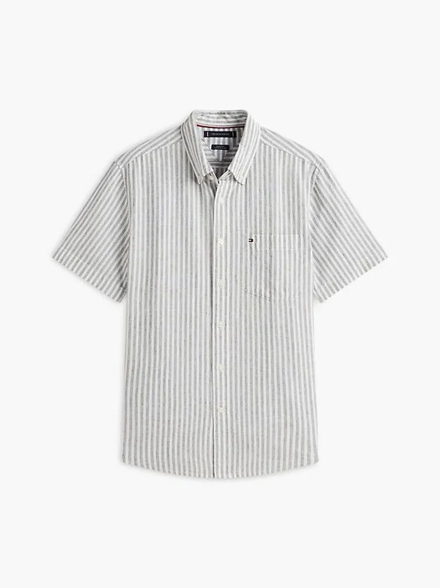 Regular Fit Striped Linen-Blend Shirt Regular Fit Striped Linen-Blend Shirt