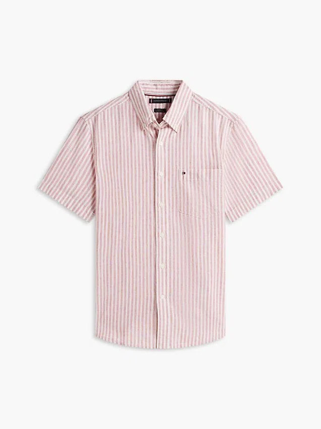Regular Fit Striped Linen-Blend Shirt Regular Fit Striped Linen-Blend Shirt