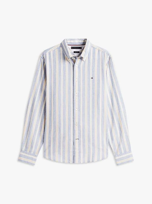 Regular Fit Striped Linen-Blend Shirt Regular Fit Striped Linen-Blend Shirt