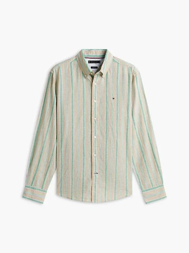 Regular Fit Striped Linen-Blend Shirt Regular Fit Striped Linen-Blend Shirt