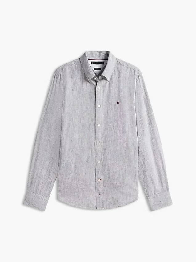 Regular Fit Striped Linen-Blend Shirt Regular Fit Striped Linen-Blend Shirt