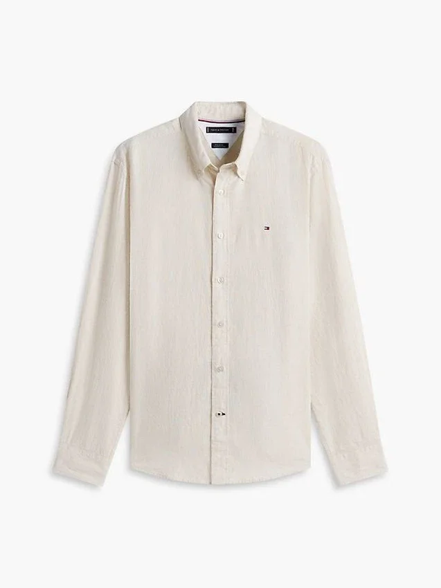 Regular Fit Striped Linen-Blend Shirt Regular Fit Striped Linen-Blend Shirt