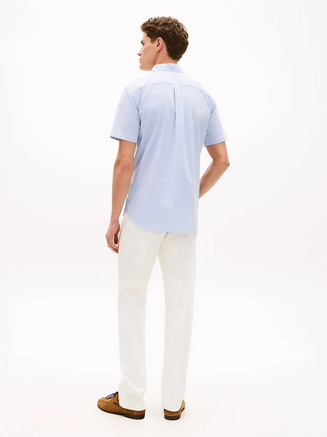 Regular Fit Striped Seersucker Shirt Regular Fit Striped Seersucker Shirt