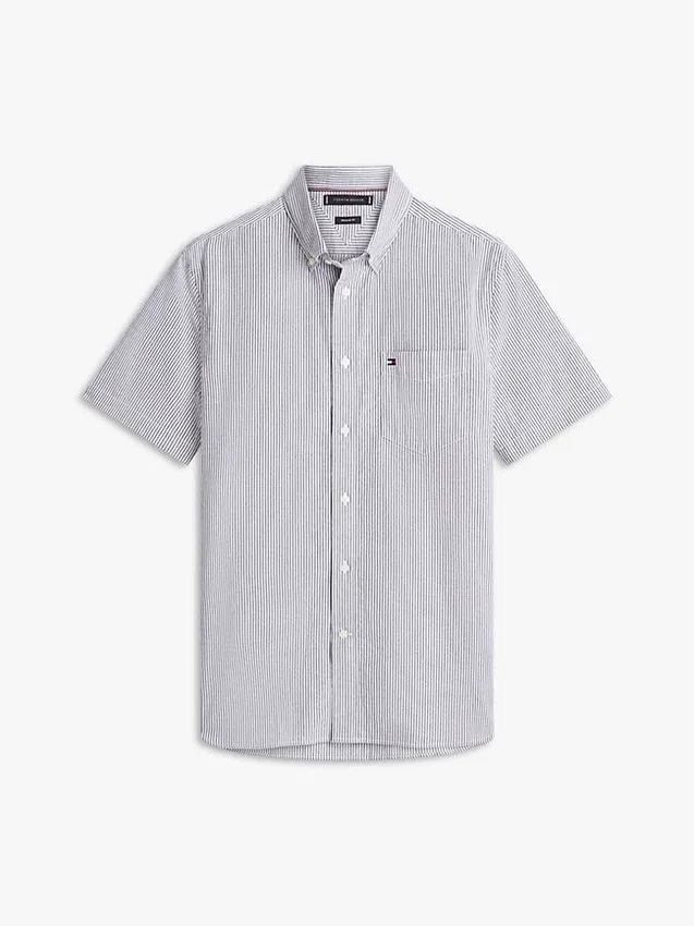 Regular Fit Striped Seersucker Shirt Regular Fit Striped Seersucker Shirt