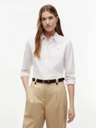 Regular Fit Striped Stretch Oxford Shirt