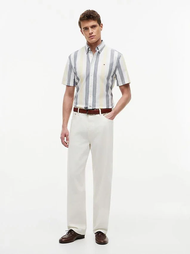 Regular Fit Striped Stretch Oxford Shirt Regular Fit Striped Stretch Oxford Shirt