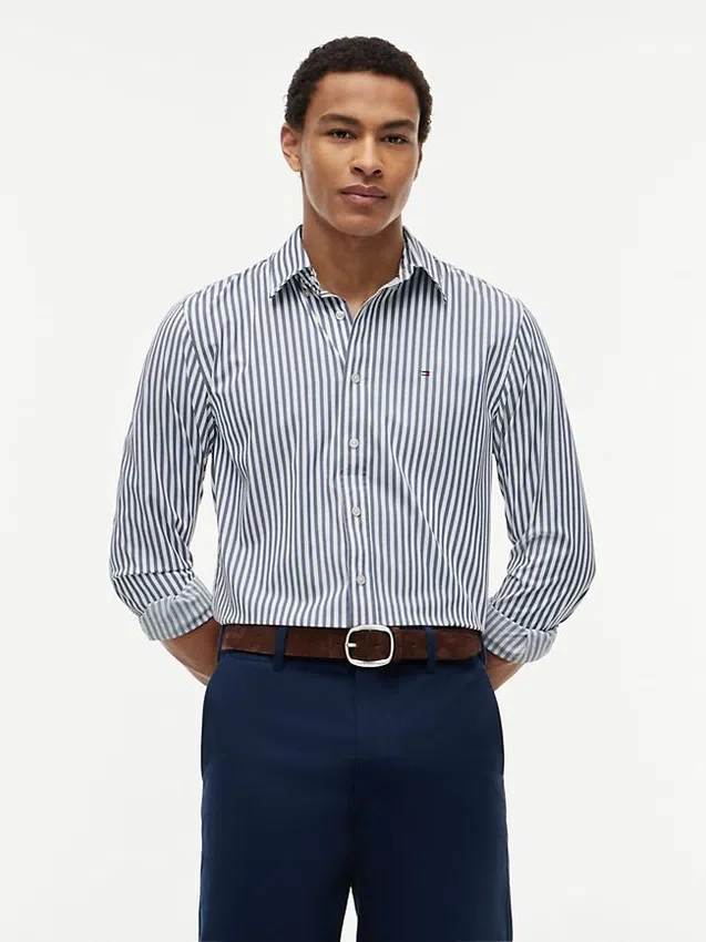 Regular Fit Striped TH Performance Shirt Regular Fit Striped TH Performance Shirt