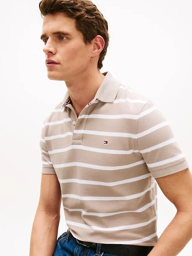 Regular Fit Striped Wicking Polo Regular Fit Striped Wicking Polo