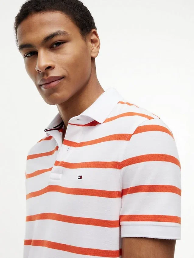 Regular Fit Striped Wicking Polo Regular Fit Striped Wicking Polo