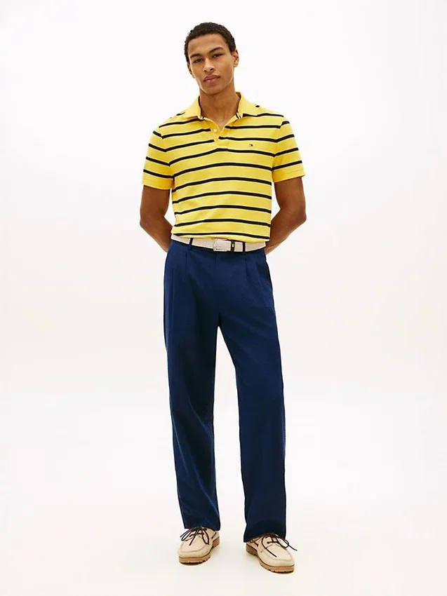 Regular Fit Striped Wicking Polo Regular Fit Striped Wicking Polo