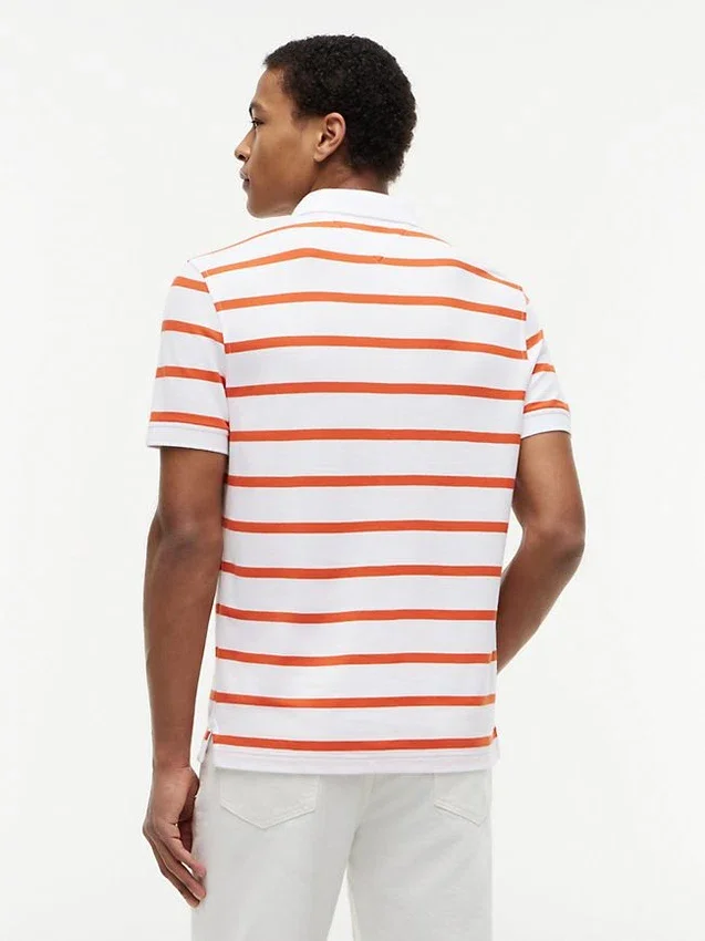 Regular Fit Striped Wicking Polo Regular Fit Striped Wicking Polo