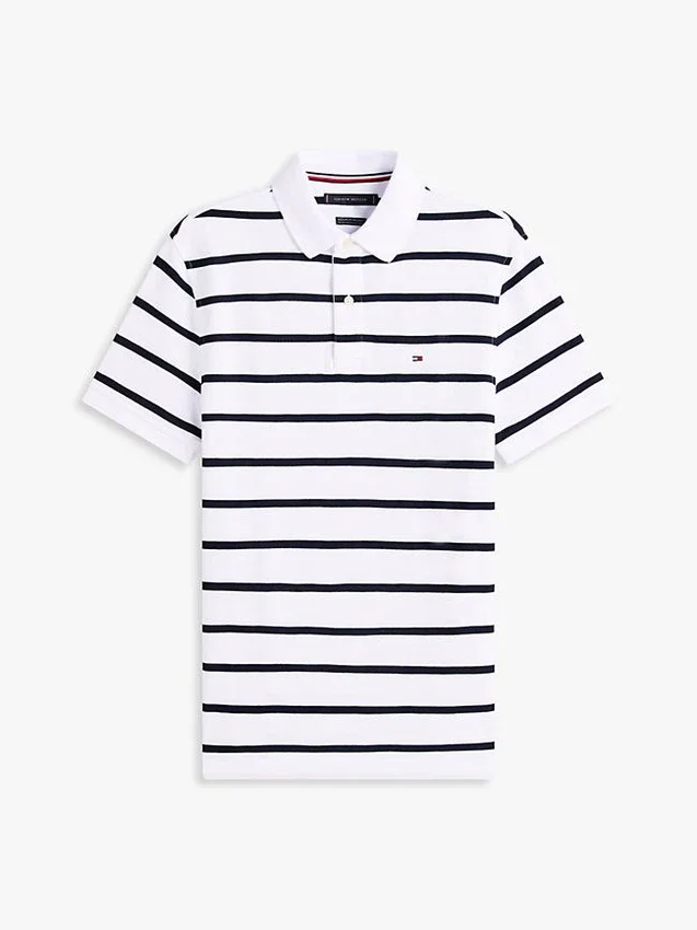 Regular Fit Striped Wicking Polo Regular Fit Striped Wicking Polo
