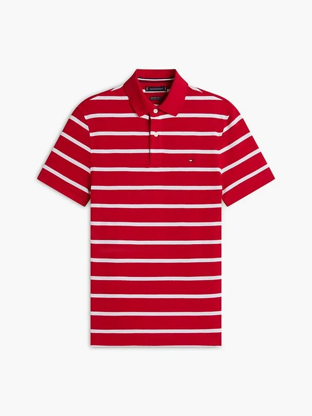 Regular Fit Striped Wicking Polo Regular Fit Striped Wicking Polo