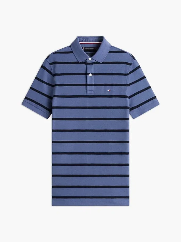 Regular Fit Striped Wicking Polo Regular Fit Striped Wicking Polo