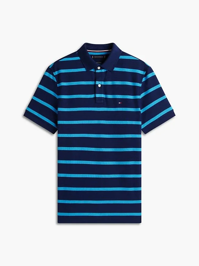 Regular Fit Striped Wicking Polo Regular Fit Striped Wicking Polo