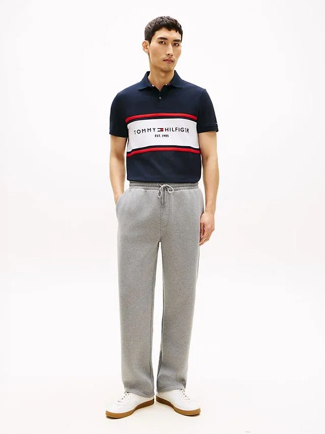 Regular Fit Tommy Logo Block Stripe Polo Regular Fit Tommy Logo Block Stripe Polo