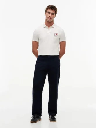 Regular Fit Wavy Flag Smooth Cotton Polo