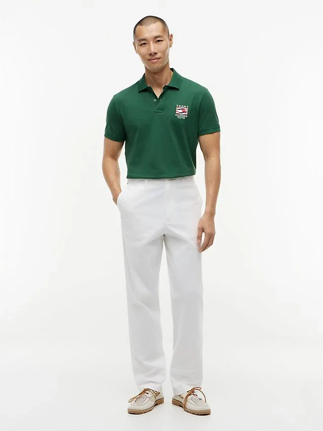 Regular Fit Wavy Flag Smooth Cotton Polo Regular Fit Wavy Flag Smooth Cotton Polo