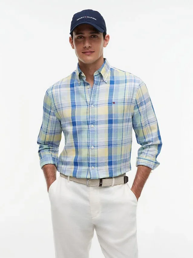 Regular Madras Check Linen-Blend Shirt Regular Madras Check Linen-Blend Shirt