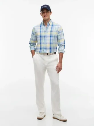 Regular Madras Check Linen-Blend Shirt