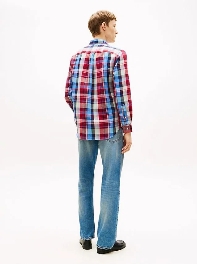 Regular Madras Check Linen-Blend Shirt Regular Madras Check Linen-Blend Shirt