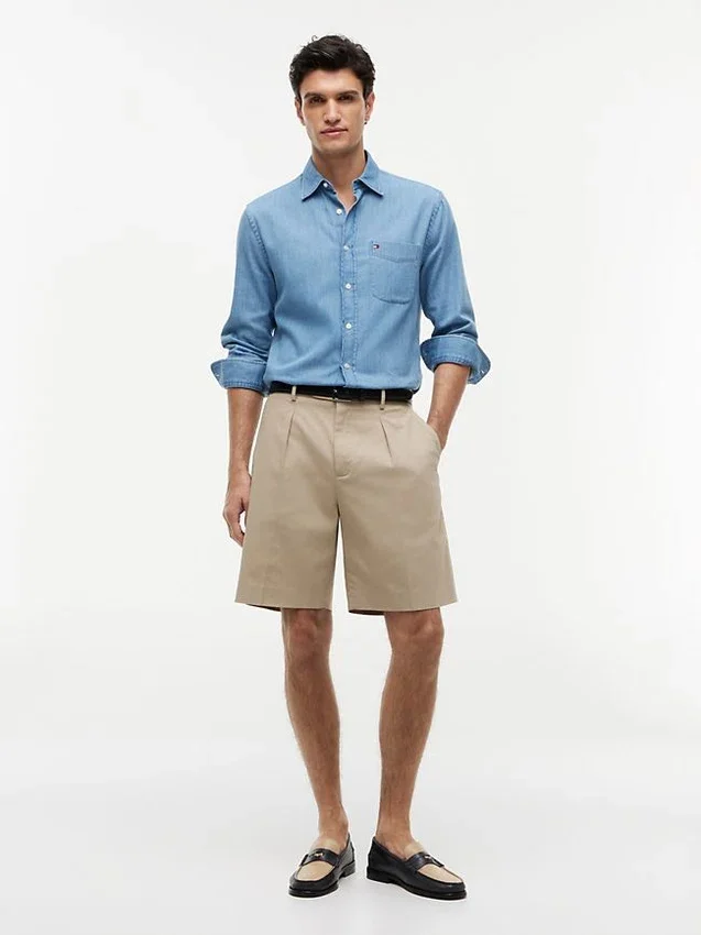Relaxed Cotton-Linen Blend Chino Short Relaxed Cotton-Linen Blend Chino Short