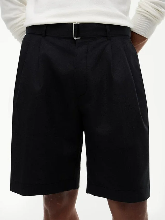Relaxed Fit 10″ Belted Pleated Short Relaxed Fit 10″ Belted Pleated Short
