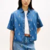 Relaxed Fit Allover Crest Denim Shirt Relaxed Fit Allover Crest Denim Shirt