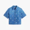 Relaxed Fit Allover Crest Denim Shirt Relaxed Fit Allover Crest Denim Shirt