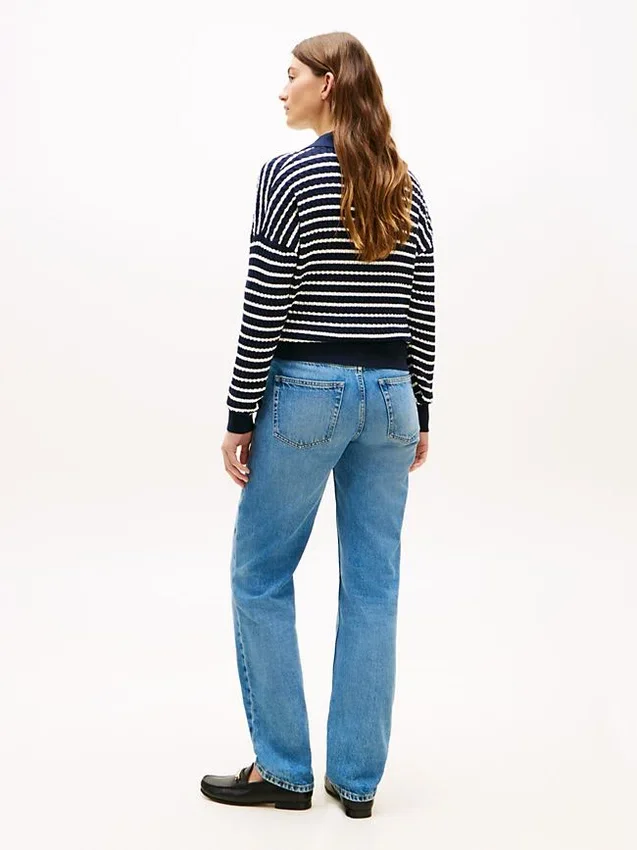 Relaxed Fit Cable Knit Sweater Polo Relaxed Fit Cable Knit Sweater Polo