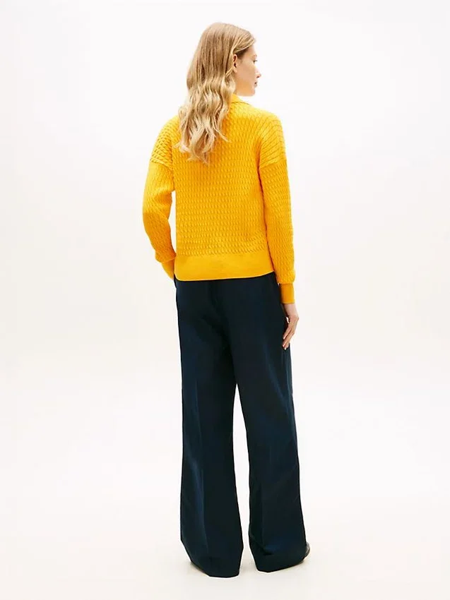 Relaxed Fit Cable Knit Sweater Polo Relaxed Fit Cable Knit Sweater Polo