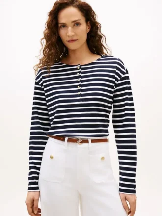 Relaxed Fit Cotton Interlock Henley