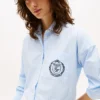 Relaxed Fit Crest Logo Striped Shirt Relaxed Fit Crest Logo Striped Shirt