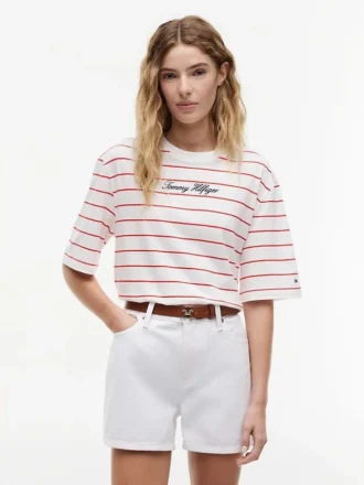 Relaxed Fit Embroidered Script T-Shirt