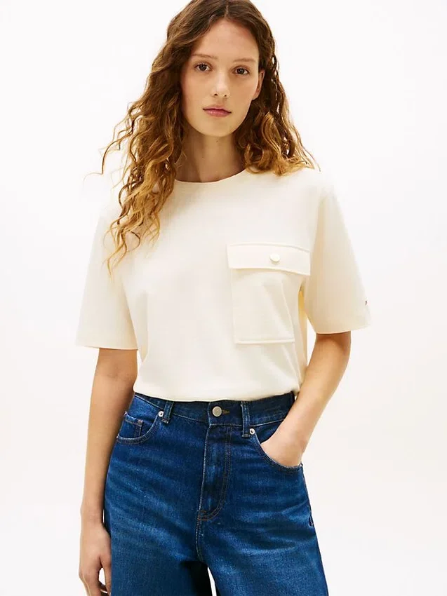 Relaxed Fit Gold-Button Pocket T-Shirt Relaxed Fit Gold-Button Pocket T-Shirt