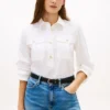 Relaxed Fit Gold-Button Poplin Shirt Relaxed Fit Gold-Button Poplin Shirt