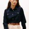 Relaxed Fit Gold-Button Poplin Shirt Relaxed Fit Gold-Button Poplin Shirt